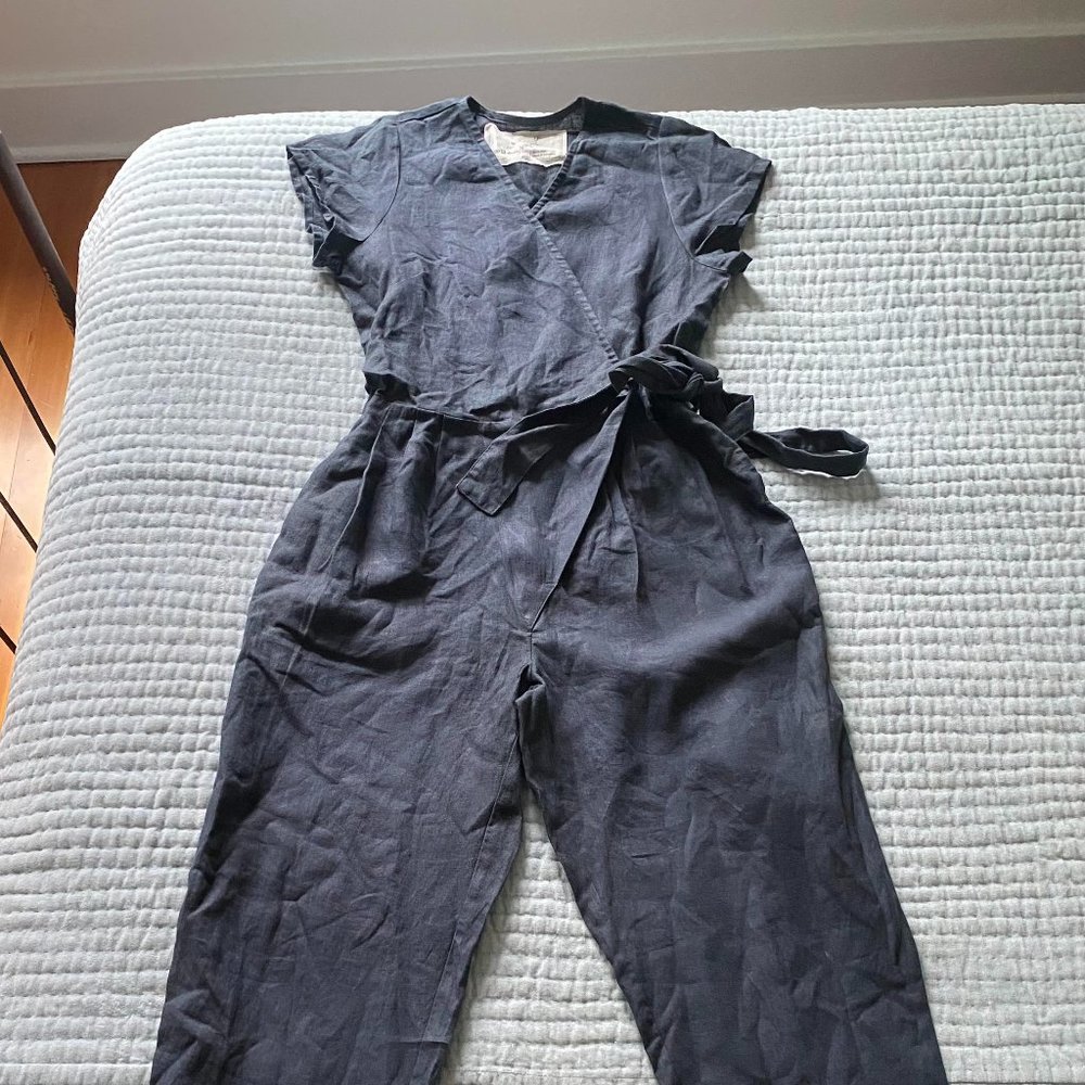 Not Perfect Linen Grey Charcoal Wrap Jumper